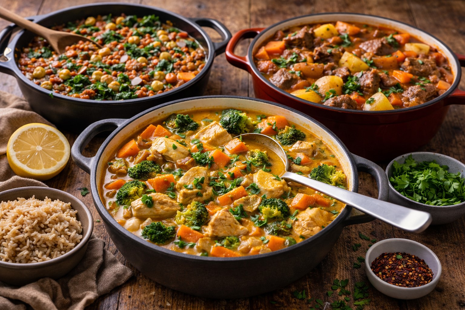 sunne gryteretter som holder deg mett lenge