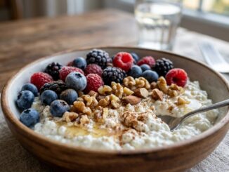 Cottage Cheese-skål med bær og nøtter